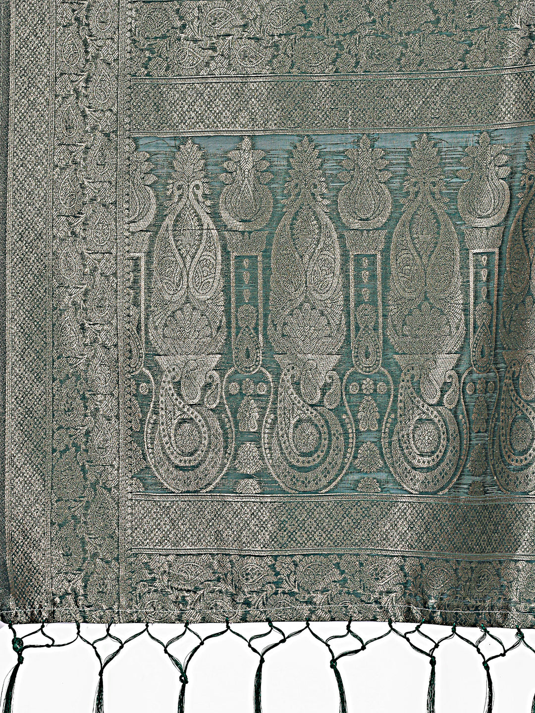 Astita Elegant Teal Floral Lichi Silk Saree with Zari Weaving and Rich Pallu - Wedding & Festive Wear Saree - Distacart