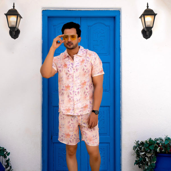 Noroke Linen Floral Co-ord Set Men - Distacart