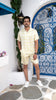 Noroke Cotton Satin White Chartreuse Co-ord Set Men - Distacart