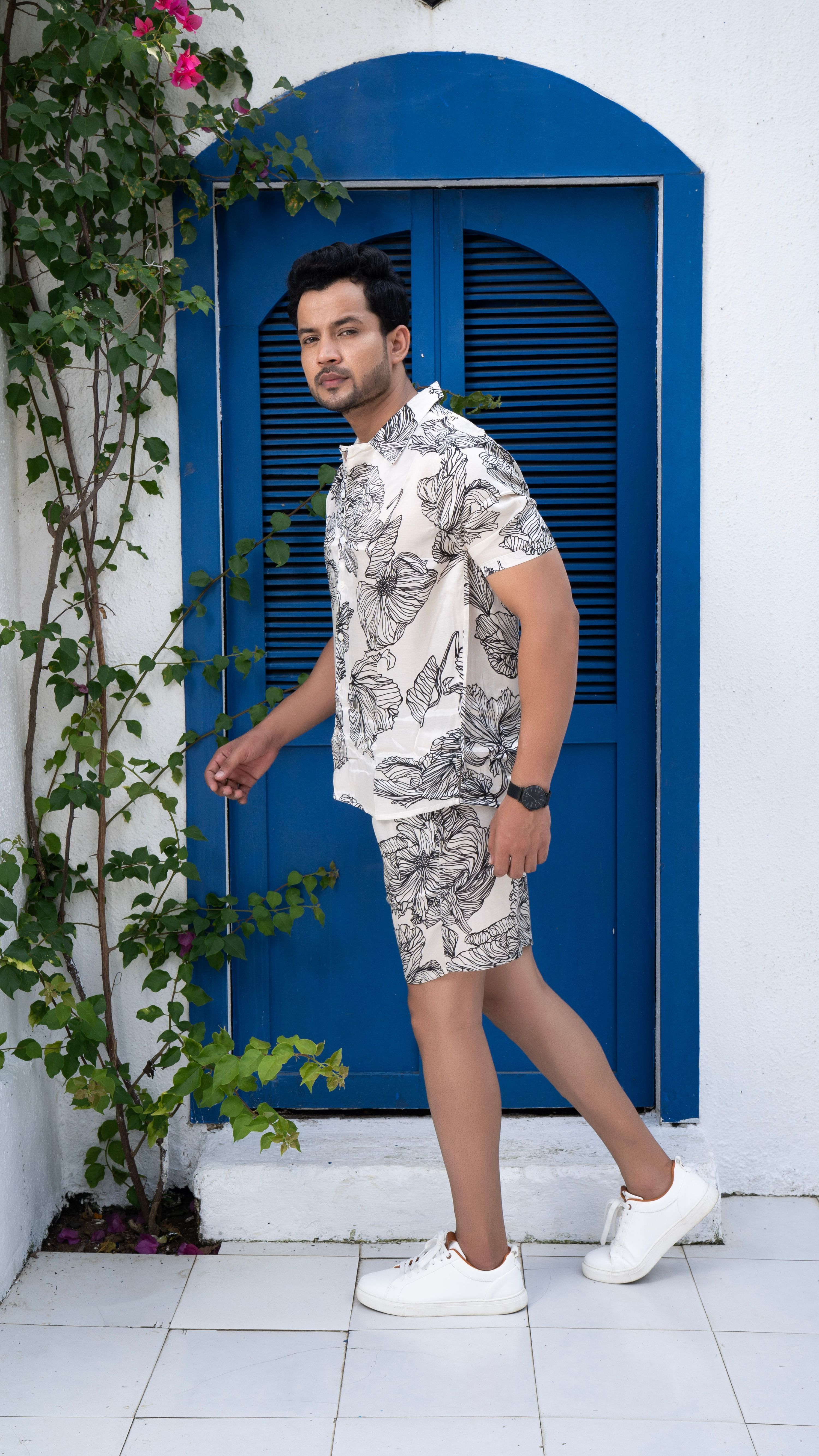 Noroke Modal Satin Modal Printed Co-ord Set Men - Distacart