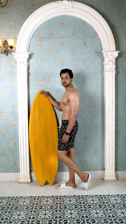 Noroke Sustainable fabric | Poly elastane Fish Patterned Men Board Shorts - Distacart