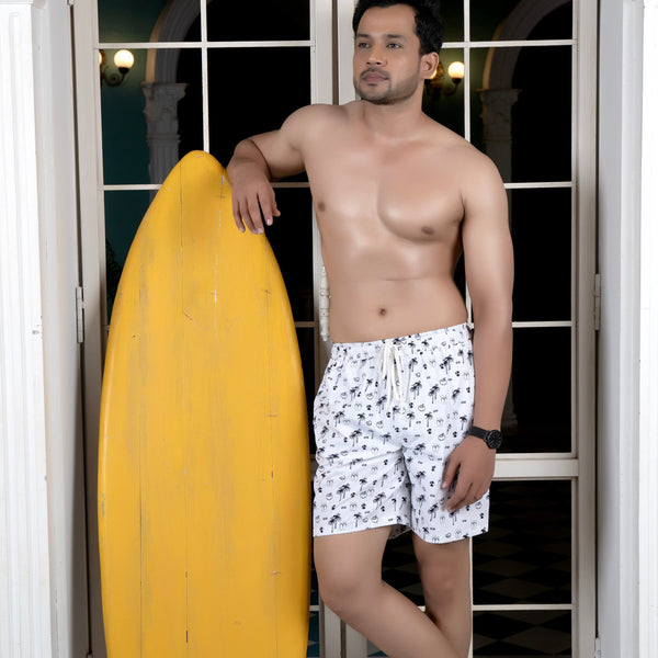 Noroke Sustainable fabric | Poly elastane Coconut Patterned Men Board Shorts - Distacart