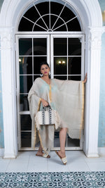 Thumbnail for Noroke Linen Grey Gold Beachwear Cover Up - Distacart