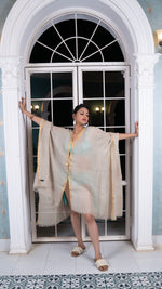 Thumbnail for Noroke Linen Grey Gold Beachwear Cover Up - Distacart