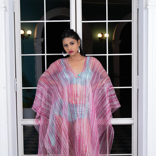 Noroke Silk Pink Pop Silk Beachwear Cover Up - Distacart