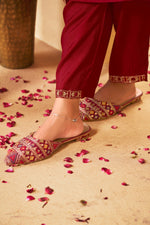 Thumbnail for BulBul Ashima Red Muslin Kurta Set With Dupatta