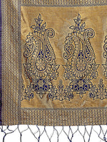 Thumbnail for Astita Majestic Navy Blue Silk Saree with Gold Zari & Floral Design - Perfect for Festive & Traditional Occasions - Distacart