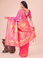 Thumbnail for Astita Majestic Pink Silk Saree with Gold Zari & Floral Design - Perfect for Festive & Traditional Occasions - Distacart