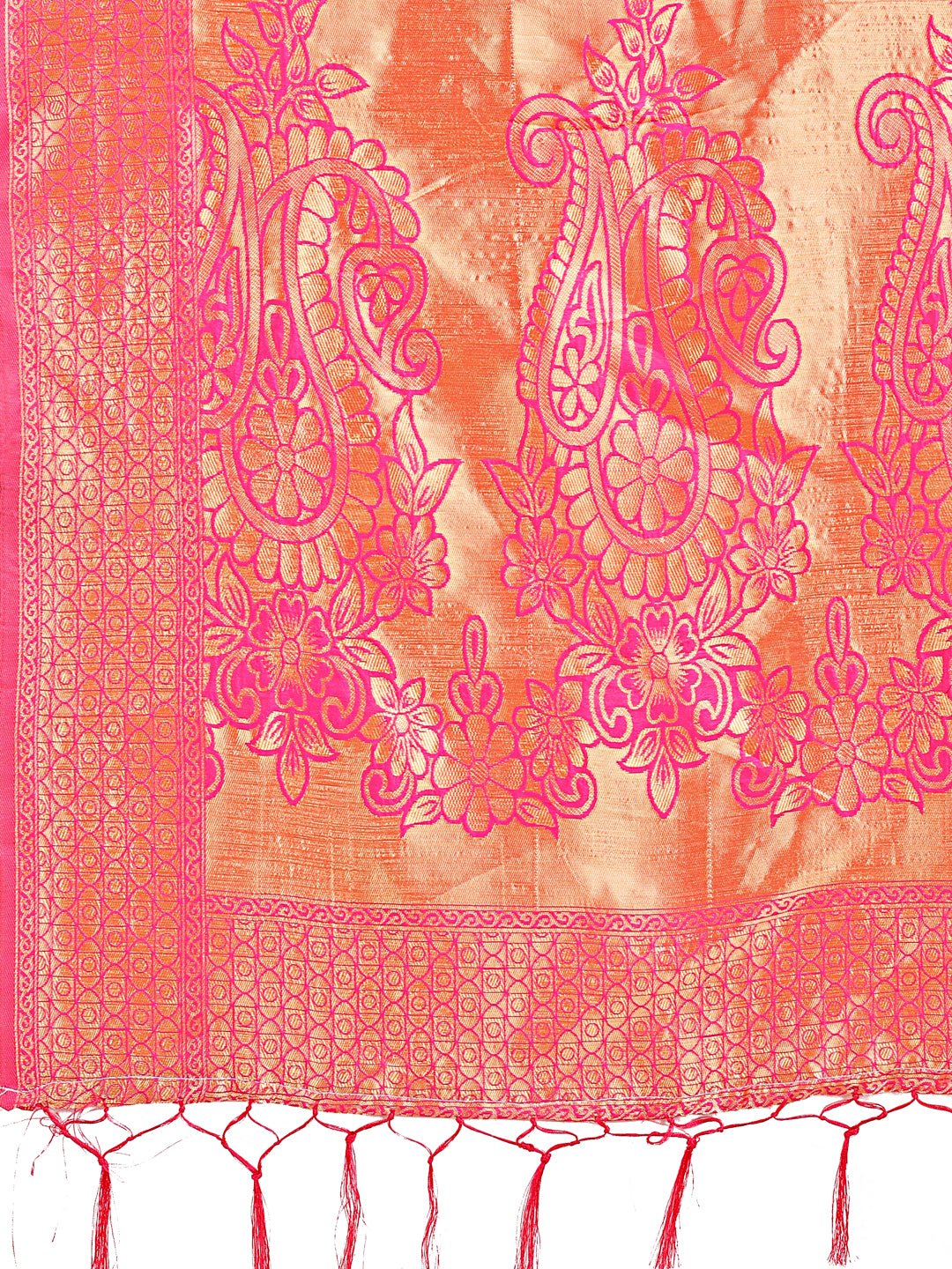 Astita Majestic Pink Silk Saree with Gold Zari & Floral Design - Perfect for Festive & Traditional Occasions - Distacart