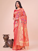 Thumbnail for Astita Majestic Maroon Silk Saree with Gold Zari & Floral Design - Perfect for Festive & Traditional Occasions - Distacart