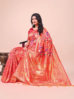 Thumbnail for Astita Majestic Maroon Silk Saree with Gold Zari & Floral Design - Perfect for Festive & Traditional Occasions - Distacart