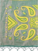 Thumbnail for Astita Grace in Every Thread: Yellow Patola Linen Cotton Saree Woven with Cultural Elegance - Distacart