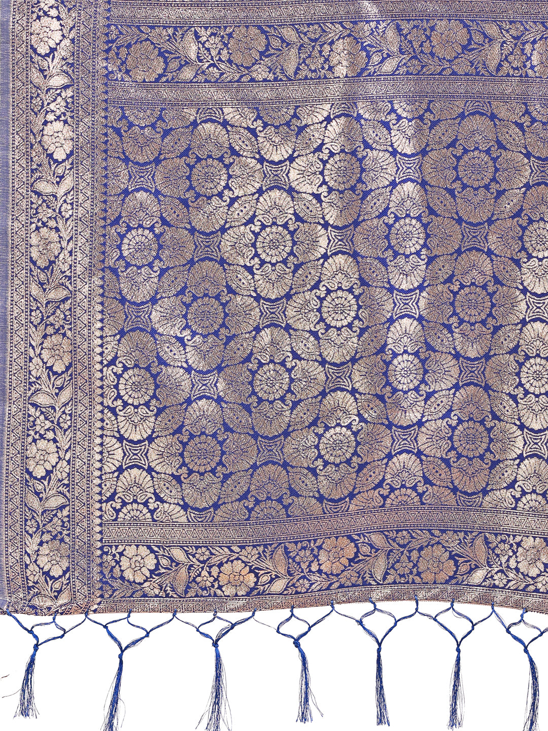 Astita Elegant Off-White & Blue Linen Cotton Saree with Zari Woven Border and Pallu - Soft Lightweight Saree for Daily,Festive & Office Wear - Distacart