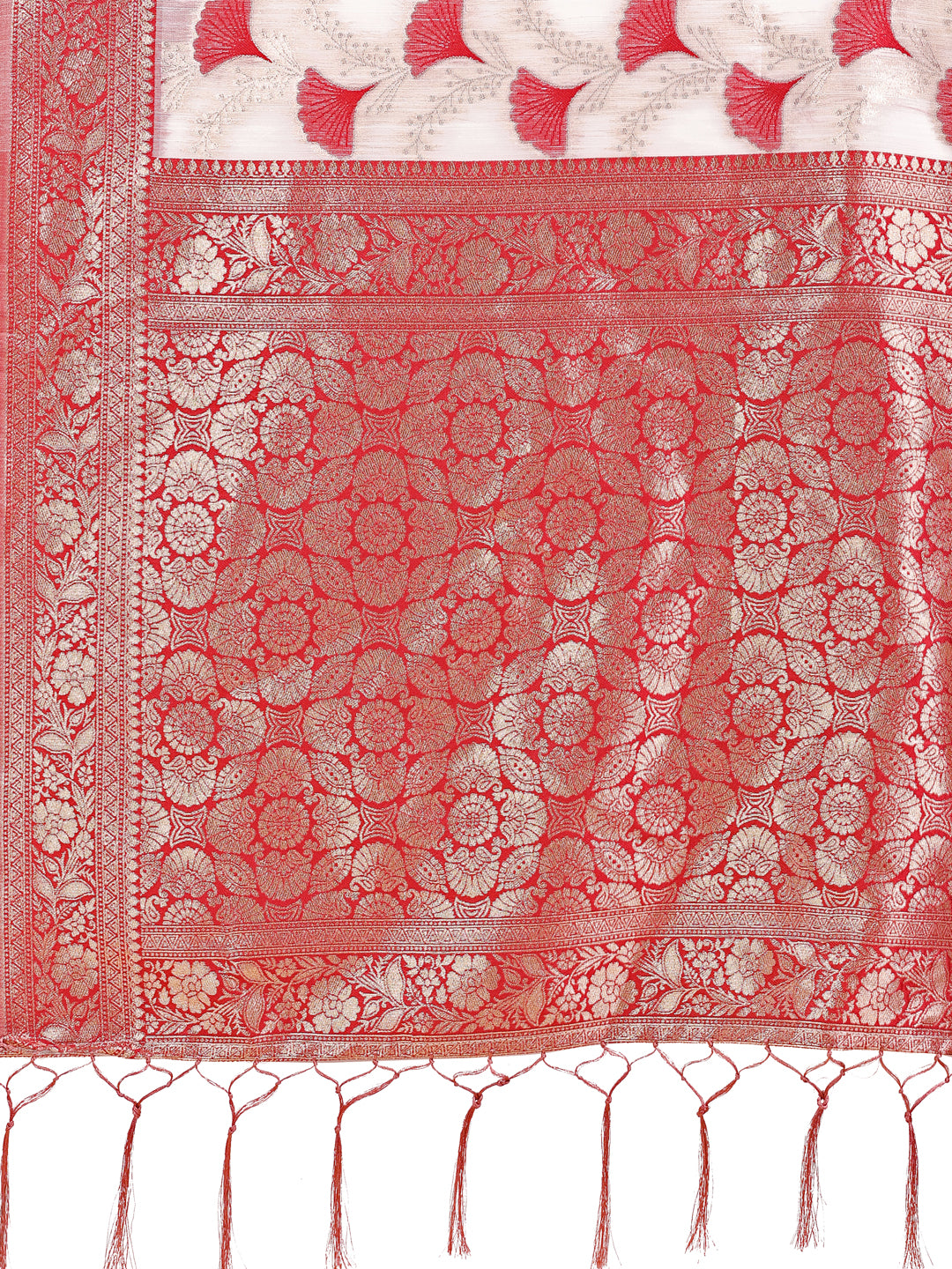 Astita Elegant Off-White & Maroon Linen Cotton Saree with Zari Woven Border and Pallu - Soft Lightweight Saree for Daily,Festive & Office Wear - Distacart