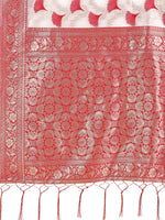 Thumbnail for Astita Elegant Off-White & Maroon Linen Cotton Saree with Zari Woven Border and Pallu - Soft Lightweight Saree for Daily,Festive & Office Wear - Distacart
