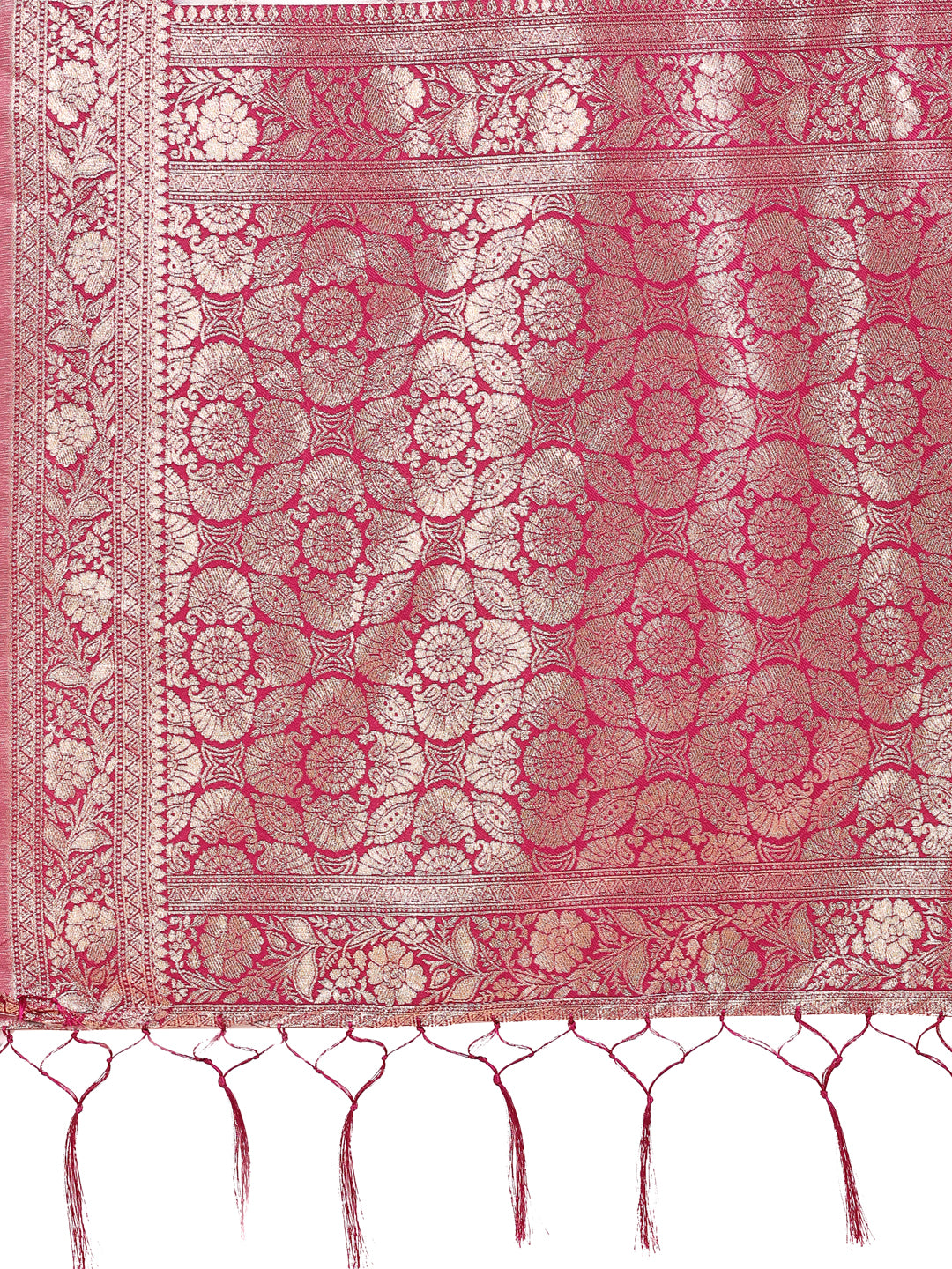 Astita Elegant Off-White & Magenta Linen Cotton Saree with Zari Woven Border and Pallu - Soft Lightweight Saree for Daily,Festive & Office Wear - Distacart