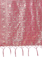 Thumbnail for Astita Elegant Off-White & Magenta Linen Cotton Saree with Zari Woven Border and Pallu - Soft Lightweight Saree for Daily,Festive & Office Wear - Distacart