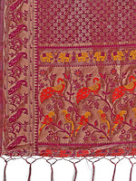 Thumbnail for Astita Fiery Purple Banarasi Silk Saree with Gold Zari and Colorful Pallu - Perfect for Bridal,Wedding & Festive Glamour - Distacart