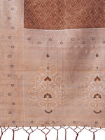 Thumbnail for Astita Graceful Brown & Beige Lichi Silk Saree with Elegant Woven Pallu - Timeless Beauty for Every Occasion