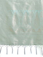 Thumbnail for Astita Sea Green Linen Cotton Saree - Elegant Simplicity for Everyday Grace