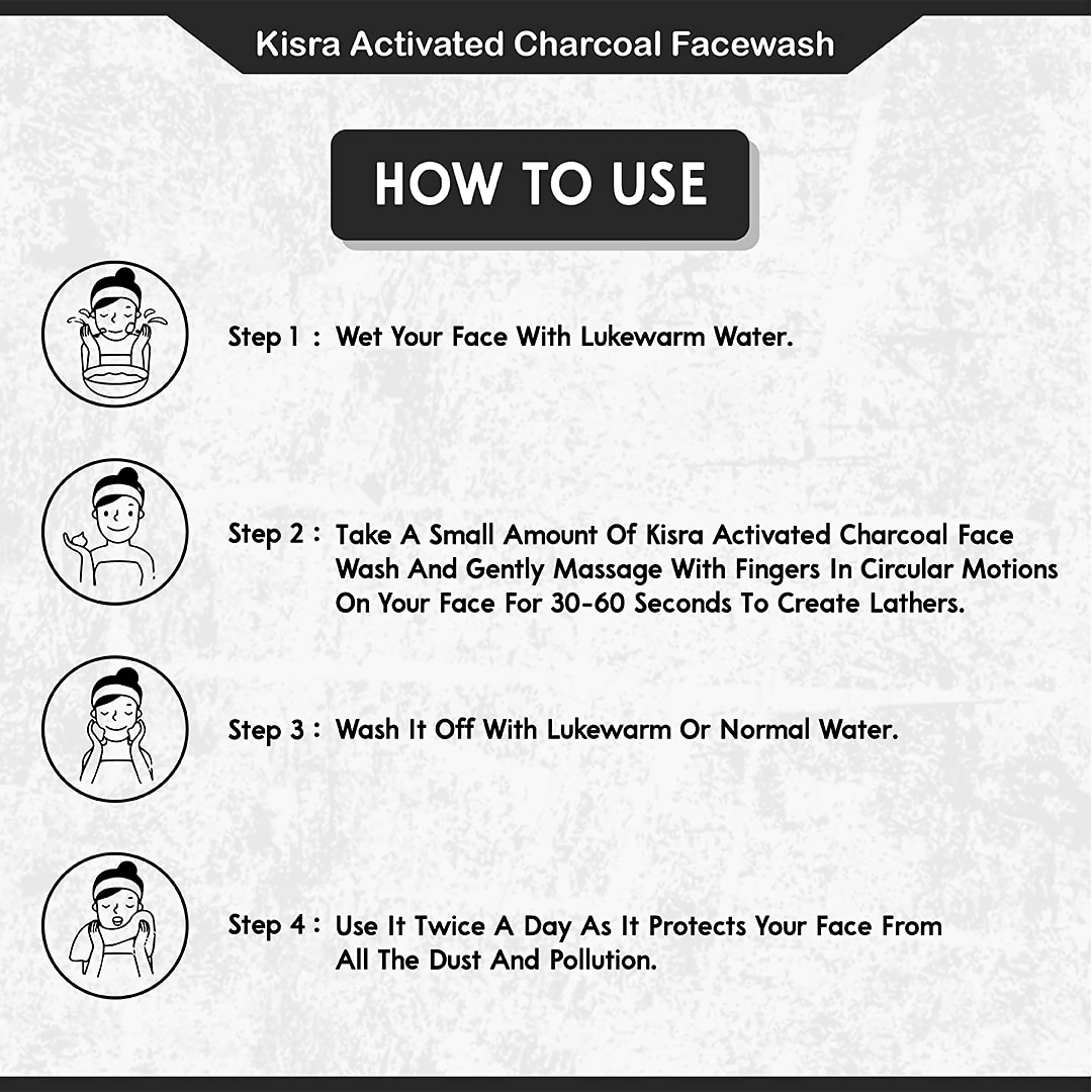 Kisra Activated Charcoal Anti-Pollution Face Wash - Distacart