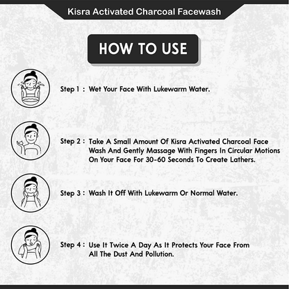 Kisra Activated Charcoal Anti-Pollution Face Wash - Distacart