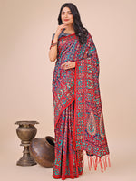 Thumbnail for Astita Elegant Pink Jacquard Linen Cotton Saree with Traditional Multicolor Weave & Tassel Pallu - Festive & Casual Wear for Women - Distacart