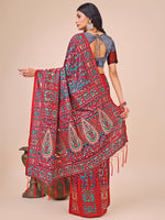 Thumbnail for Astita Elegant Pink Jacquard Linen Cotton Saree with Traditional Multicolor Weave & Tassel Pallu - Festive & Casual Wear for Women - Distacart