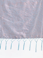 Thumbnail for Astita Sky Blue Linen Cotton Woven Zari Work Traditional Tassel Saree - Distacart