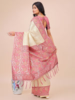 Thumbnail for Astita Premium Cream & Red Floral Woven Lichi Silk Saree with Rich Pallu & Tassels - Festive & Party Wear for Women - Distacart