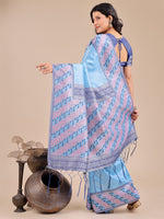 Thumbnail for Astita Radiant Sky Blue Silk Saree with Pink & Blue Floral Pattern - Perfect for Weddings & Festive Glamour - Distacart