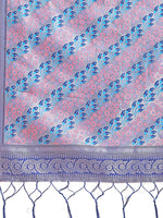 Thumbnail for Astita Radiant Sky Blue Silk Saree with Pink & Blue Floral Pattern - Perfect for Weddings & Festive Glamour - Distacart