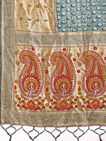 Thumbnail for Astita Grace in Every Thread - Sea Green & Beige Linen Cotton Saree with Royal Paisley Charm - Distacart