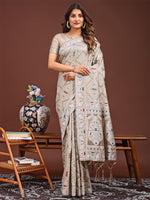 Thumbnail for Astita Graceful Brown Printed Saree - A Symphony of Culture and Feminine Charm - Distacart