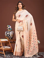 Thumbnail for Astita Elegant Cream Woven Work Saree - A Whiff of Tradition Wrapped in Grace - Distacart