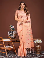 Thumbnail for Astita Elegant Peach Woven Work Saree - A Whiff of Tradition Wrapped in Grace - Distacart