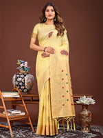 Thumbnail for Astita Elegant Yellow Woven Work Saree - A Whiff of Tradition Wrapped in Grace - Distacart
