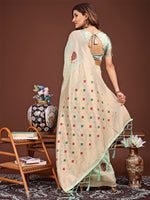 Thumbnail for Astita Elegant Light Green Woven Work Saree - A Whiff of Tradition Wrapped in Grace - Distacart