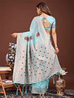 Thumbnail for Astita Elegant Sky Blue Woven Work Saree - A Whiff of Tradition Wrapped in Grace - Distacart