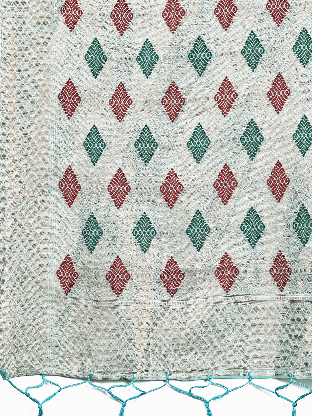Astita Sky Blue Jacquard Saree with Tassels - Radiate Soft Elegance and Timeless Beauty - Distacart