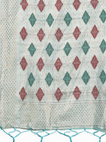 Thumbnail for Astita Sky Blue Jacquard Saree with Tassels - Radiate Soft Elegance and Timeless Beauty - Distacart