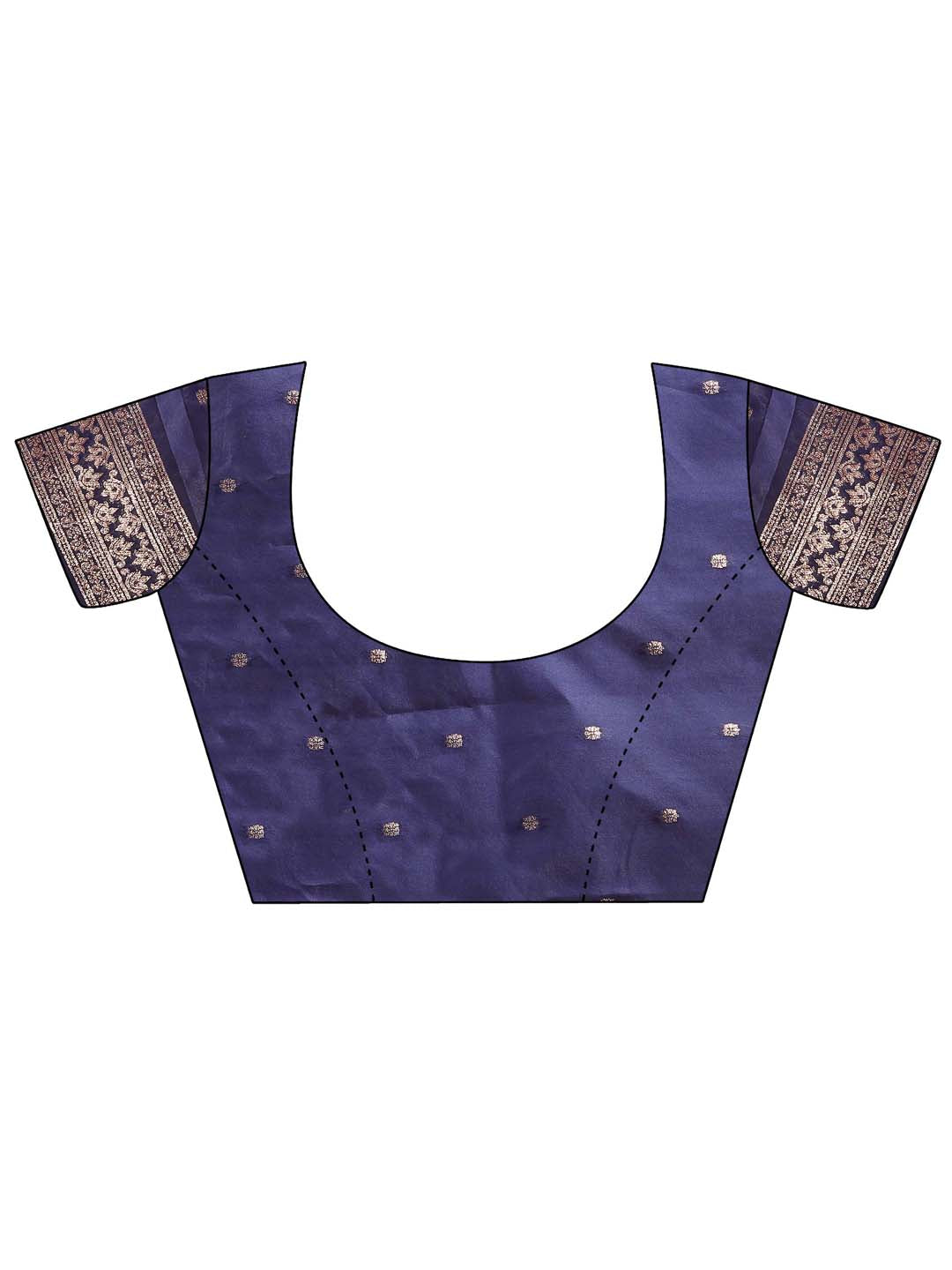 Astita Emerald Navy Blue Banarasi Silk Saree with Zari Floral Work - Elegance Woven in Every Thread - Distacart