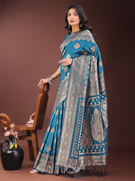 Thumbnail for Astita Graceful Teal Banarasi Silk Saree with Silver Zari - Perfect Ethnic Wear for Weddings & Festive Moments - Distacart