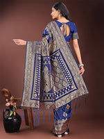 Thumbnail for Astita Graceful Navy Blue Banarasi Silk Saree with Silver Zari - Perfect Ethnic Wear for Weddings & Festive Moments - Distacart