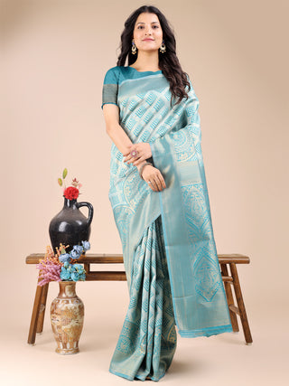 Astita Sea Green Banarasi silk Woven Zari Work Traditional Tassel Saree - Distacart