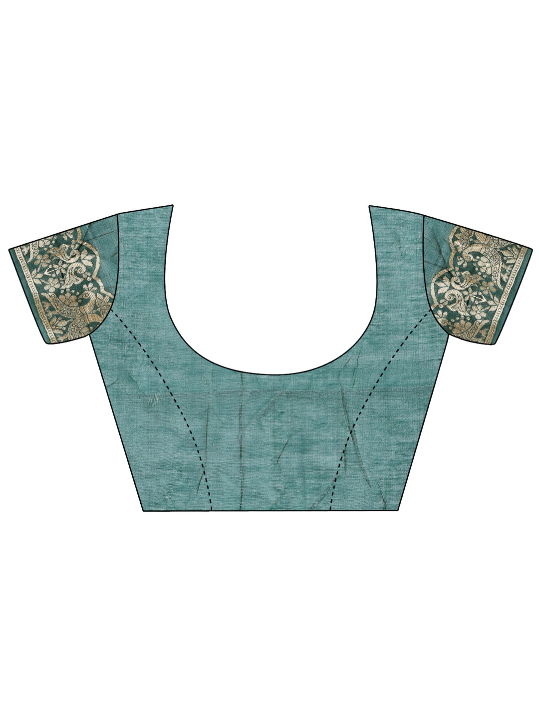 Astita Majestic Green Linen Cotton Saree with Royal Peacock Pallu - A Celebration of Heritage and Grace - Distacart