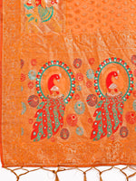 Thumbnail for Astita Majestic Mustard Linen Cotton Saree with Royal Peacock Pallu - A Celebration of Heritage and Grace - Distacart