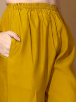 Thumbnail for Hand Embroidered Kurta With Pant & Dupatta Premium Luxury, Mustard - Hiral Fashion - Distacart