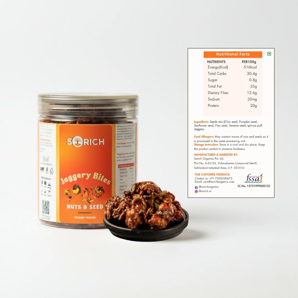 Sorich Organics Jaggery Nut & seed Bites – A Wholesome, Natural & Guilt-Free Sweet - Distacart