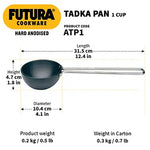 Thumbnail for Hawkins Futura 1 Cup Tadka Pan-240 ml Pan, Black